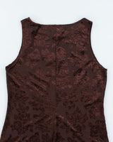 Vintage 90s Dawn Joy Brown Dress - M