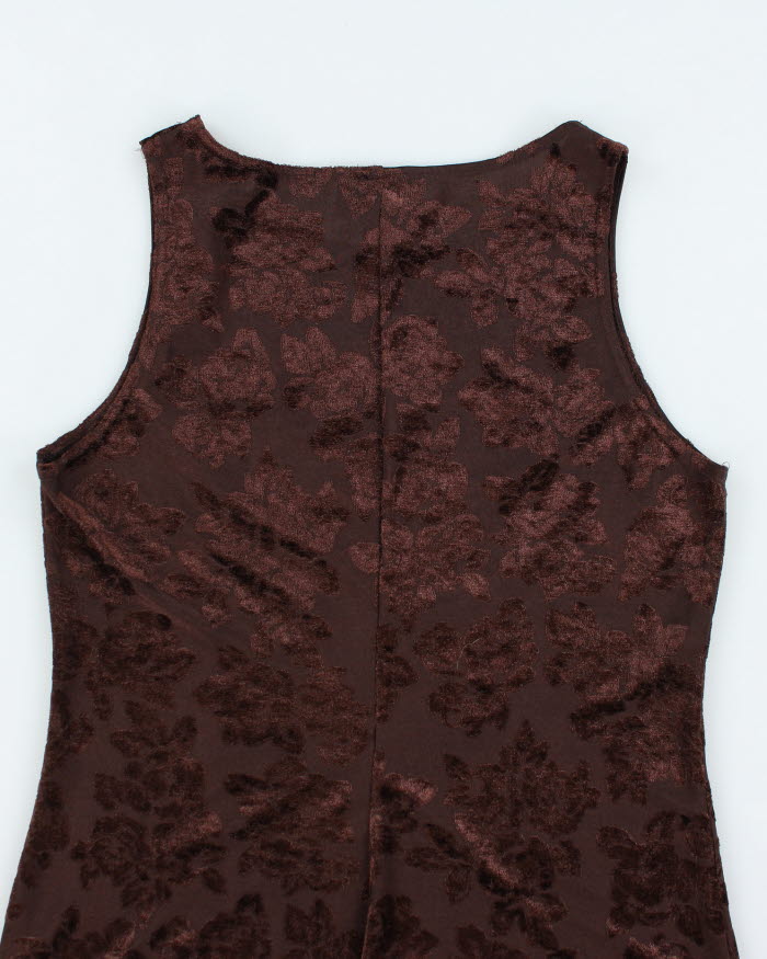 Vintage 90s Dawn Joy Brown Dress - M