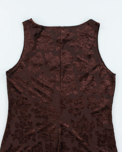 Vintage 90s Dawn Joy Brown Dress - M