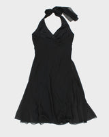 Vintage 90s B. Smart Black Halter Neck Dress - S