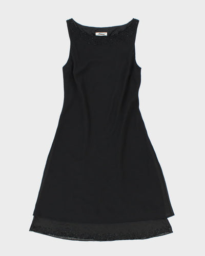 Vintage 90s Jessica Beaded Black Dress - S