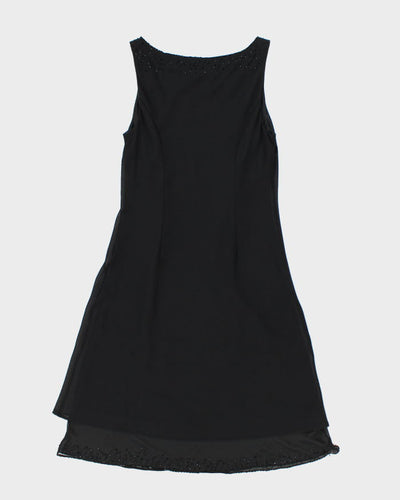 Vintage 90s Jessica Beaded Black Dress - S