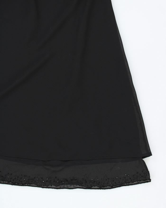 Vintage 90s Jessica Beaded Black Dress - S