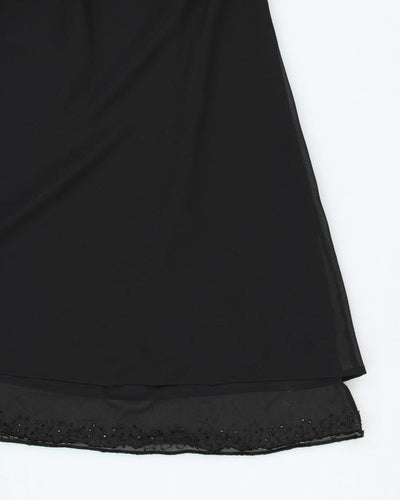 Vintage 90s Jessica Beaded Black Dress - S