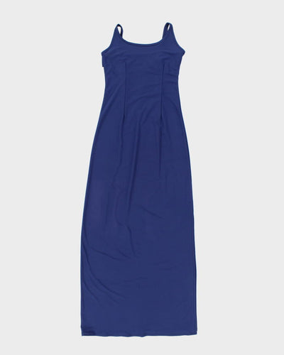 Vintage 90s Blue Beaded Dress - S