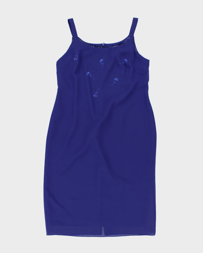 Vintage 90s Vanessa Stevens Embroidered Beaded Dress - M
