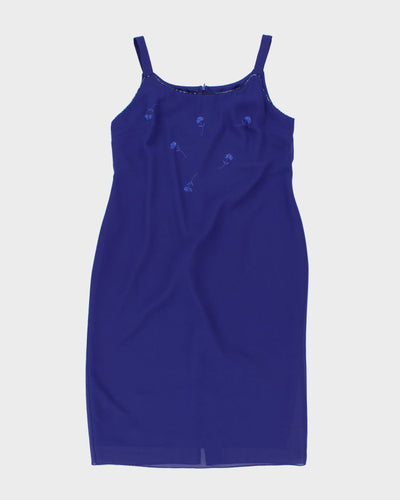 Vintage 90s Vanessa Stevens Embroidered Beaded Dress - M