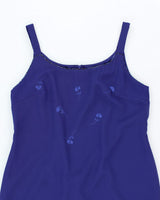 Vintage 90s Vanessa Stevens Embroidered Beaded Dress - M
