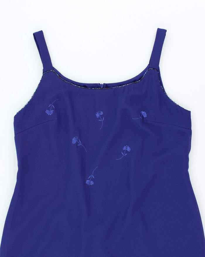Vintage 90s Vanessa Stevens Embroidered Beaded Dress - M
