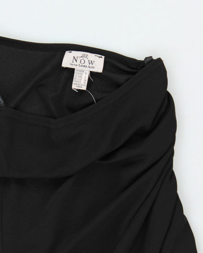 Y2k 00s Now One Shoulder Black Ruched Dress - S