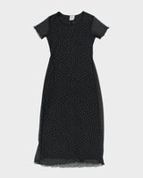 Vintage 90s Floral Mesh Layer Dress - S