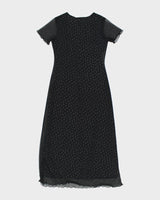 Vintage 90s Floral Mesh Layer Dress - S