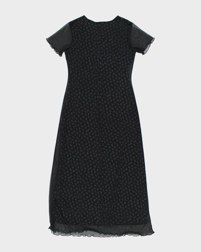 Vintage 90s Floral Mesh Layer Dress - S