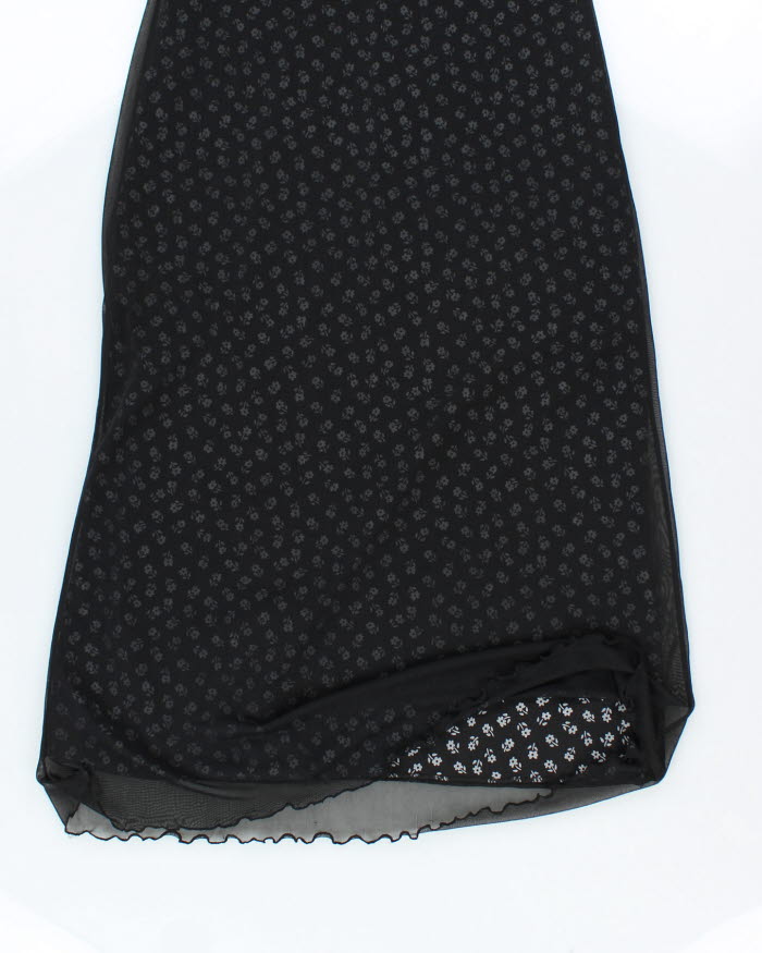 Vintage 90s Floral Mesh Layer Dress - S