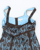 Vintage Laura Brown &amp; Blue Lace - M