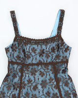 Vintage Laura Brown &amp; Blue Lace - M