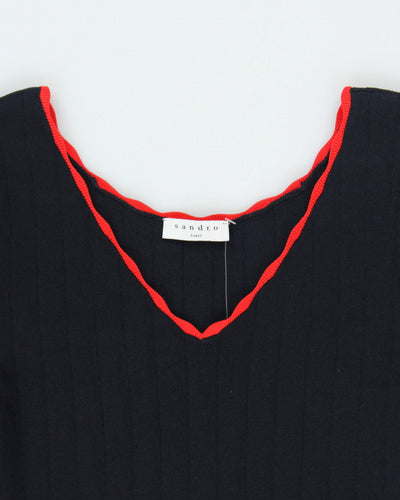 Sandro Pleated Knit Dress - S