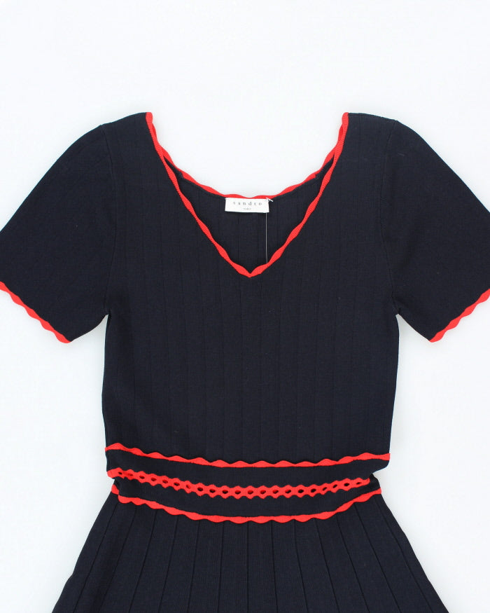 Sandro Pleated Knit Dress - S