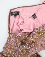 Y2k 00s Adrianna Papell Sequin Halter Dress - S