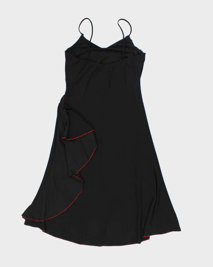 Y2k 00s Tabom Black Embroidered Dress - XL