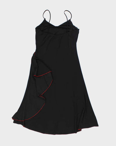 Y2k 00s Tabom Black Embroidered Dress - XL