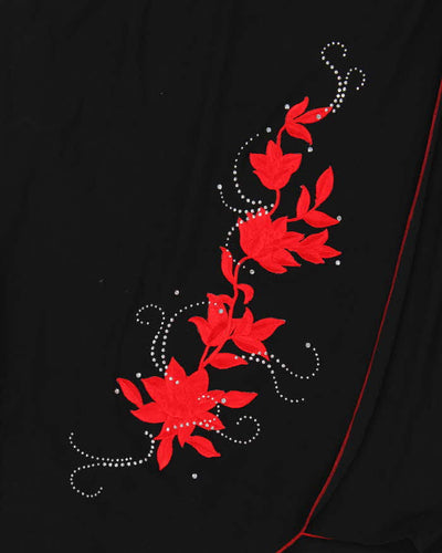 Y2k 00s Tabom Black Embroidered Dress - XL