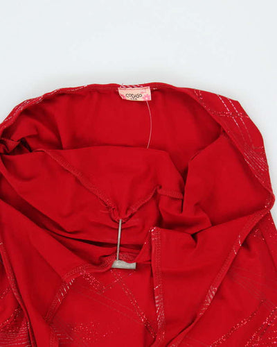 Y2k 00s Codigo Red Glitter Halter Neck Dress - S