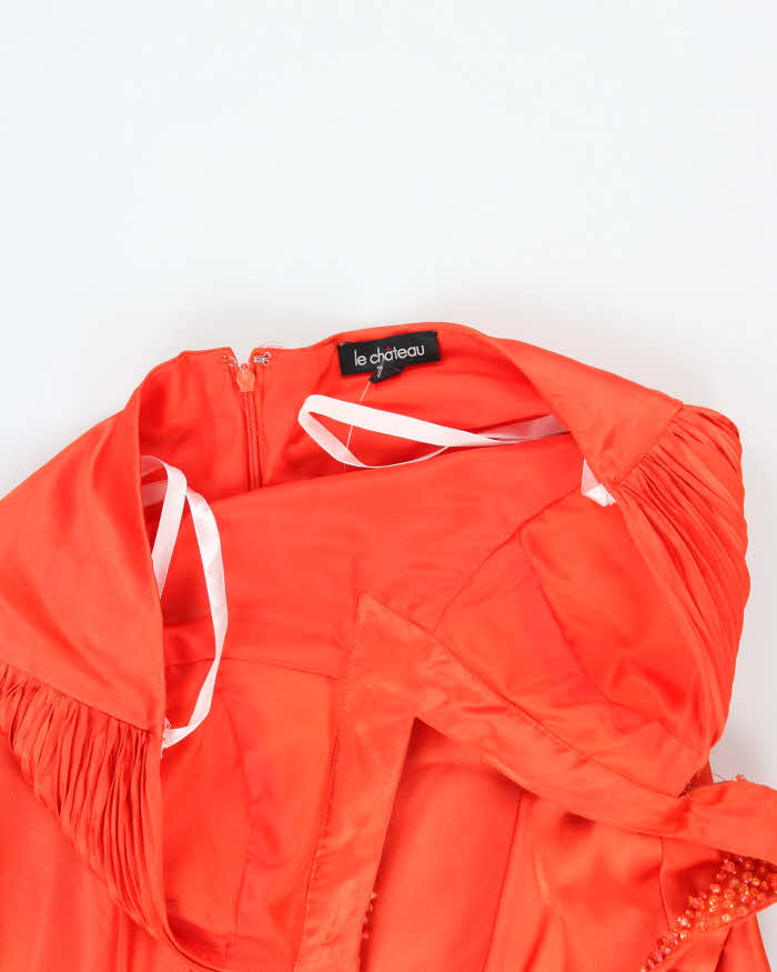 Y2k 00s Le Chateau Orange Maxi Dress - M