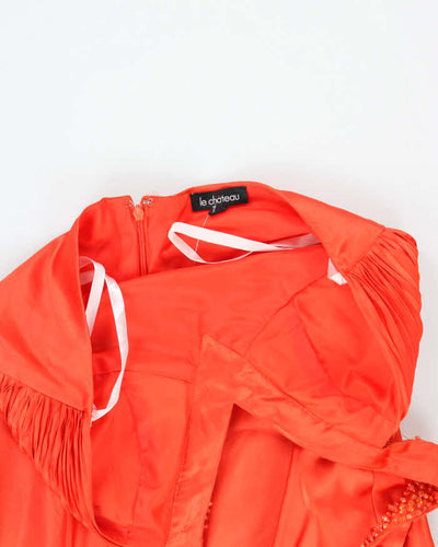 Y2k 00s Le Chateau Orange Maxi Dress - M