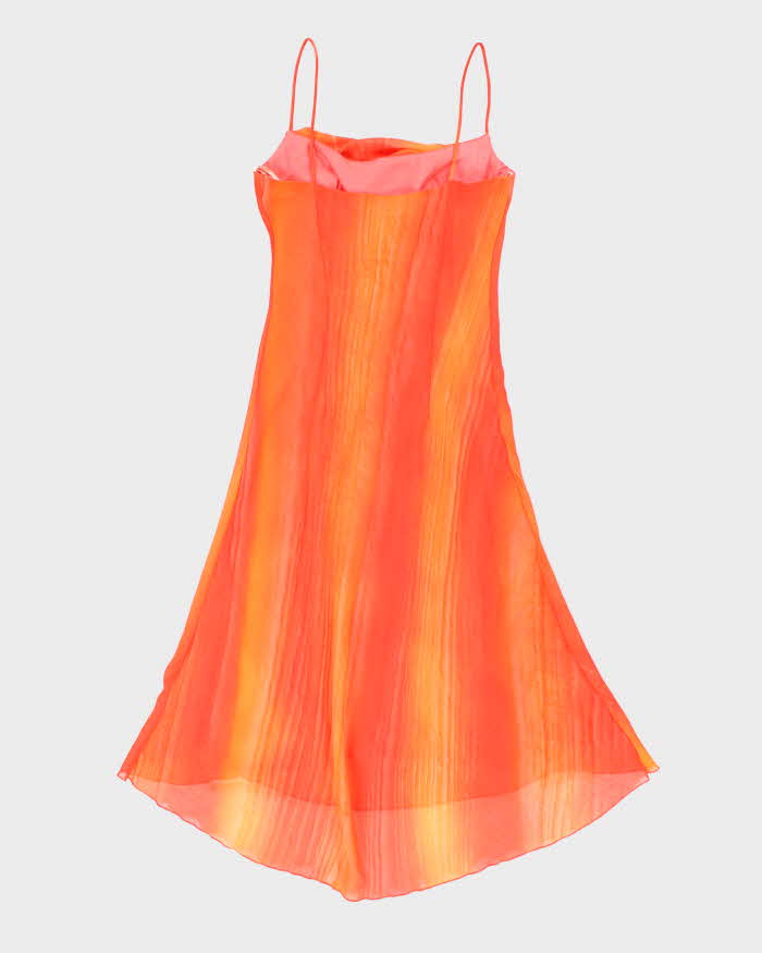 Y2k 00s Lori Ann Orange Cowl Neck Dress - S