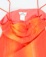 Y2k 00s Lori Ann Orange Cowl Neck Dress - S