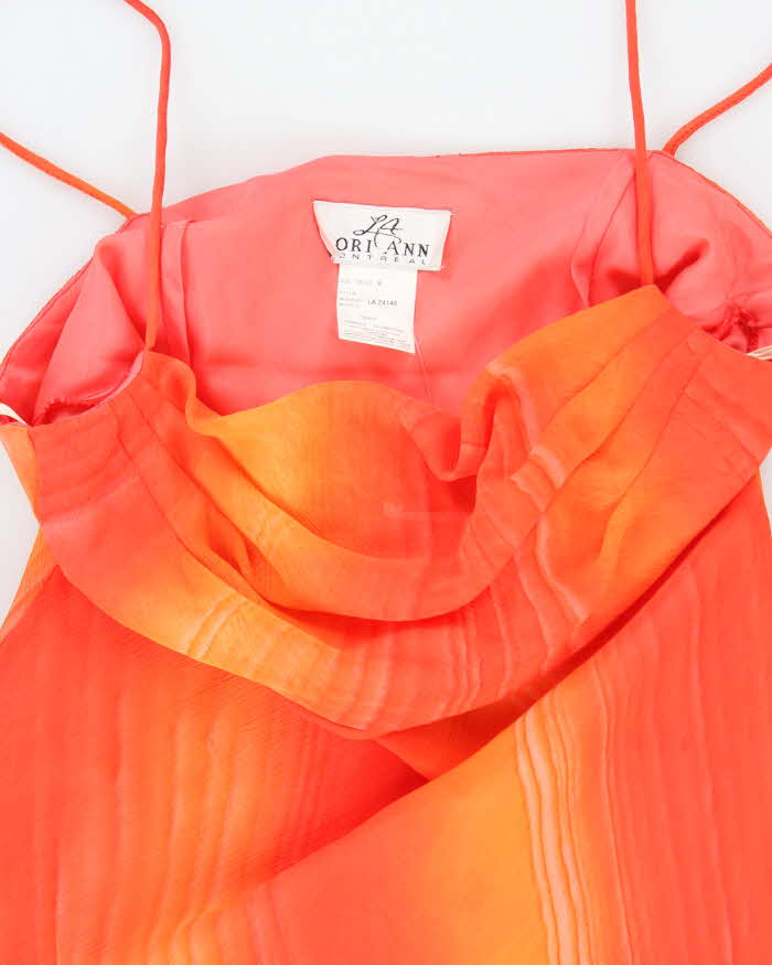Y2k 00s Lori Ann Orange Cowl Neck Dress - S