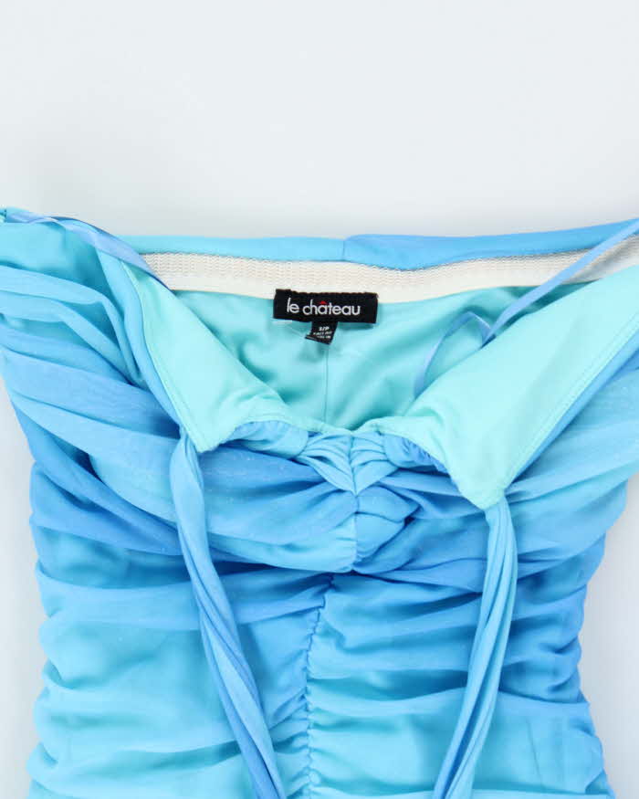 Y2k 00s Le Chateau Blue Halter Dress - S