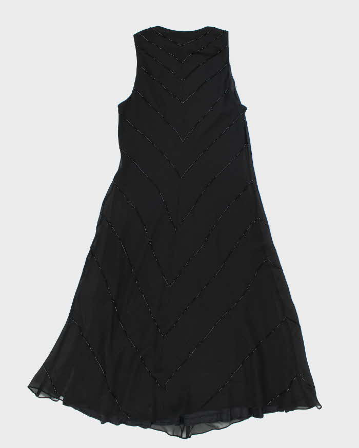 Vintage 90s Jones New York Black Beaded Dress - M