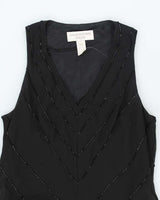 Vintage 90s Jones New York Black Beaded Dress - M