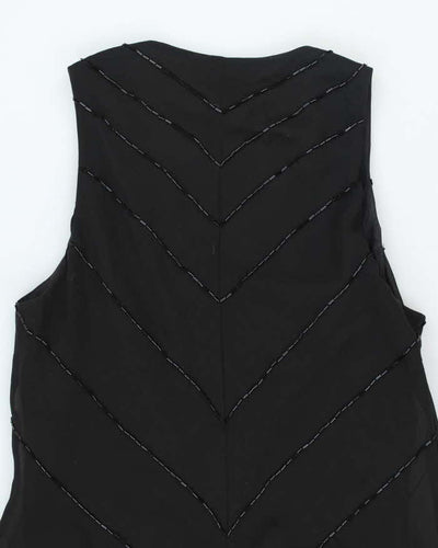 Vintage 90s Jones New York Black Beaded Dress - M