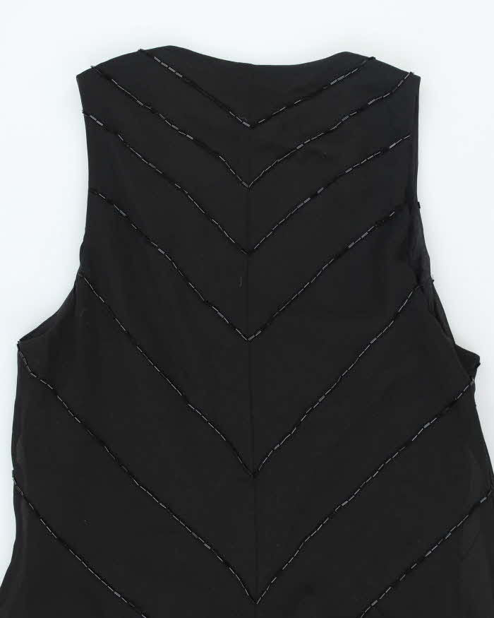 Vintage 90s Jones New York Black Beaded Dress - M