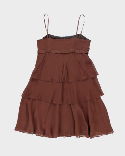 Vintage 90s Nine West Brown Silk Dress - S