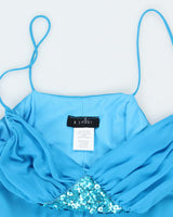 Y2k 00s Smart Blue Dress - S