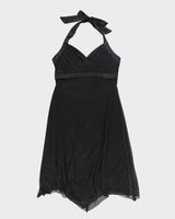 Y2k 00s Jessica Halter Neck Sparkly Dress - S