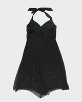 Y2k 00s Jessica Halter Neck Sparkly Dress - S