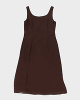 Y2k 00s Oblique Brown Dress - L