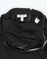 Vintage 90s Algo Black Backless Rhinestone Maxi Dress - XS