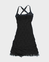 Y2k 00s Ruched Ruffle Mesh Dress - M