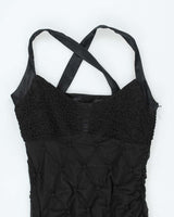 Y2k 00s Ruched Ruffle Mesh Dress - M