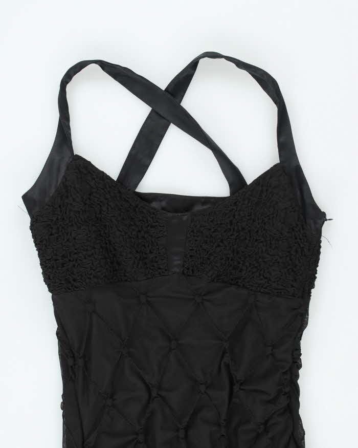 Y2k 00s Ruched Ruffle Mesh Dress - M