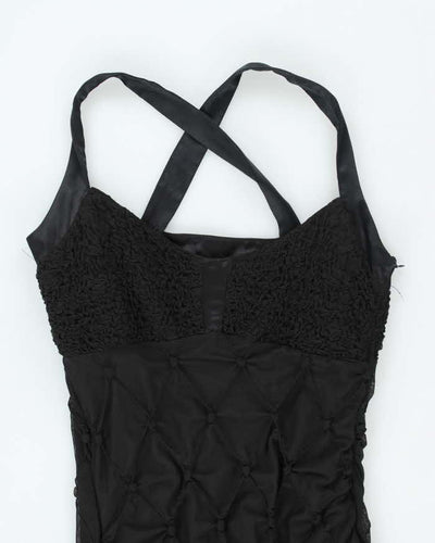 Y2k 00s Ruched Ruffle Mesh Dress - M