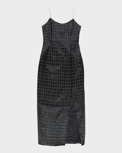 Vintage 90s Jessica McClintock Black Rhinestone Dress - M