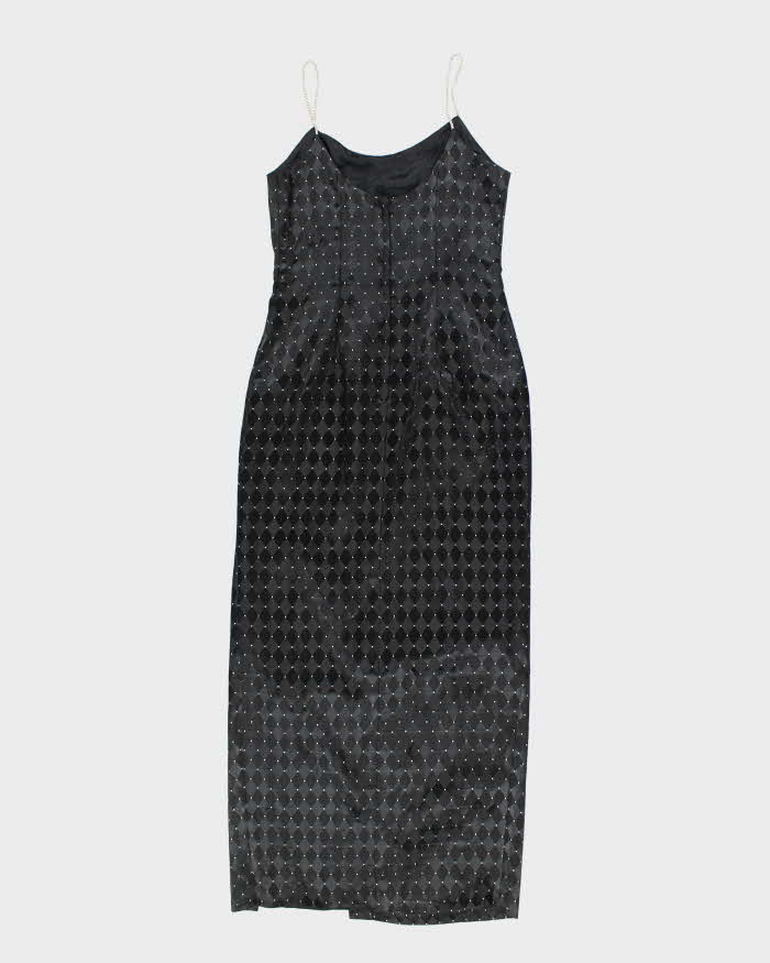 Vintage 90s Jessica McClintock Black Rhinestone Dress - M