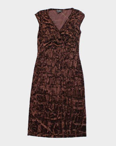 Y2k 00s Le Chateau Brown Velvet Dress - XS